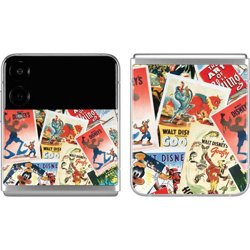 Disney Friends Retro Goofy Stamps Art Galaxy Z Flip4 5G Skin